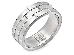 Sophisticated Steel® Stainless Steel Brick Pattern Band Ring