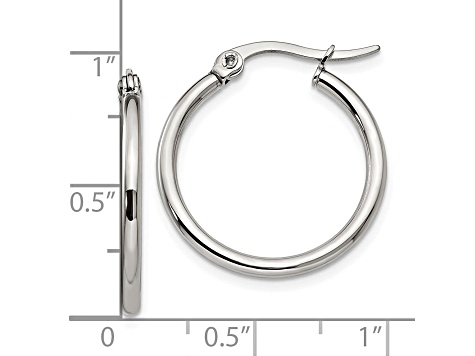 Stainless Steel 22mm Hoop Earrings.