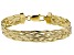 18 K Yellow Gold Over Sterling Silver Braided Herringbone Link Bracelet 7.5 inch