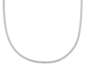 Sterling Silver Diamond Cut Wheat Link Necklace 20 inch 2mm