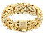 18K Yellow Gold Over Sterling Silver 6mm Byzantine Link Ring