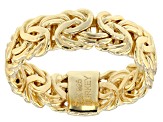 18K Yellow Gold Over Sterling Silver 6mm Byzantine Link Ring
