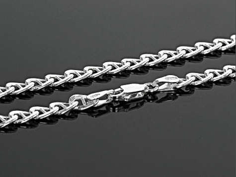 Sterling Silver 3.8mm Mariner Flat Chain Necklace 18 inch