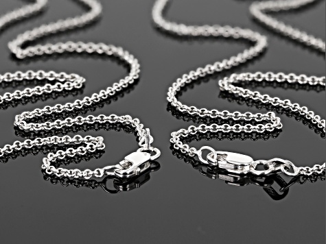 Sterling Silver 1.1 MM Rolo Chain Necklace