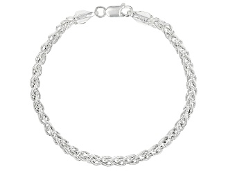 Sterling Silver 3MM Polished Wheat Link Bracelet