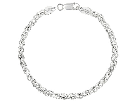 Sterling Silver 3MM Polished Wheat Link Bracelet