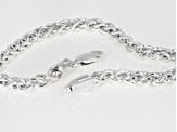Sterling Silver 3MM Polished Wheat Link Bracelet