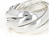 Sterling Silver Crossover Polished Band Ring