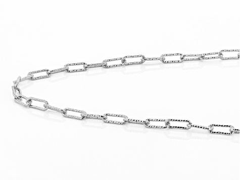 20 Inch Sterling Silver Diamond-cut Open Link Cable Chain 