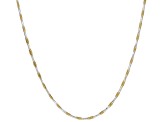 Sterling Silver & 18K Yellow Gold Over Silver Diamond Cut Square Snake Chain Necklace 20 Inch