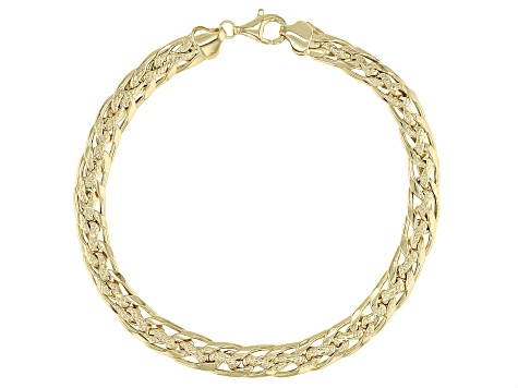 Designer Curb Link 18K Yellow Gold Over Sterling Silver Bracelet 8 Inch