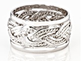 Textured & Polished Sterling Silver Woven Band Ring