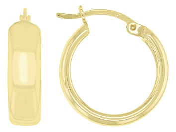 Picture of 18K Yellow Gold Over Sterling Silver Polished Wide Hoop Earrings
