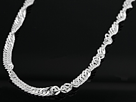 Sterling Silver 3 5mm Singapore Link Chain Necklace 18 Inch Svr994a Jtv Com