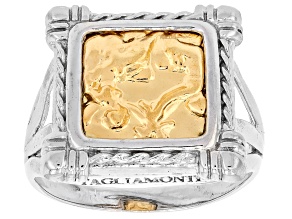 Tagliamonte 18k Yellow Gold Over Sterling Silver and Sterling Silver Bi-Color Maternity Ring