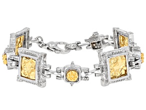 Tagliamonte 18k Yellow Gold Over Sterling Silver and Sterling Silver Bi-Color Maternity Bracelet