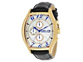 Invicta Specialty 43mm White Dial Leather Band Quartz Watch