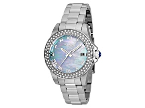 Invicta Angel 34mm Light Blue Dial Stainless Steel Band Quartz Watch