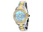 Invicta Angel 34mm Light Blue Dial Stainless Steel Band Quartz Watch