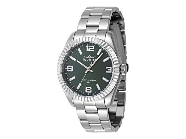 Invicta Specialty 36mm Green Dial Stainless Steel Quartz Watch
