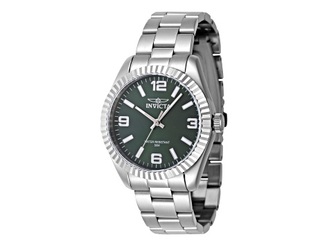 Invicta Specialty 36mm Green Dial Stainless Steel Quartz Watch