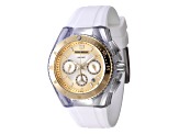 Technomarine Cruise 40mm Yellow Dial and Bezel Light Blue Silicone Strap Chronograph Quartz Watch