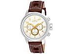 Invicta S1 Rally 48mm Antique White, Yellow Dial Leather Band Quartz Watch