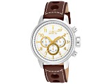 Invicta S1 Rally 48mm Antique White, Yellow Dial Leather Band Quartz Watch