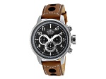 Invicta S1 Rally 48mm Gunmetal Dial Leather Band Quartz Watch