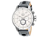 Invicta S1 Rally 48mm White Dial Leather Band Quartz Watch