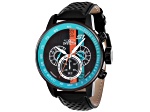 Invicta S1 Rally 48mm Orange, Blue, Black Dial Leather Band Quartz Watch