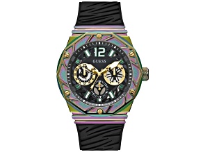 Guess Classic 46mm Black Rubber Strap Multi-function Quartz Watch