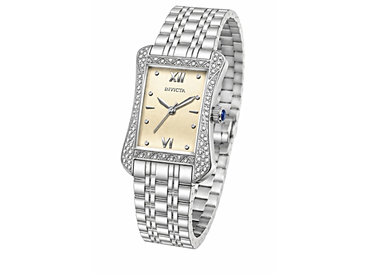 Invicta Women's Wildflower 26mm Beige Dial Stainless Steel Bracelet Quartz Watch