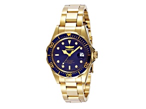 Invicta Pro Diver 37.5mm Blue Dial Stainless Steel Band Quartz Watch