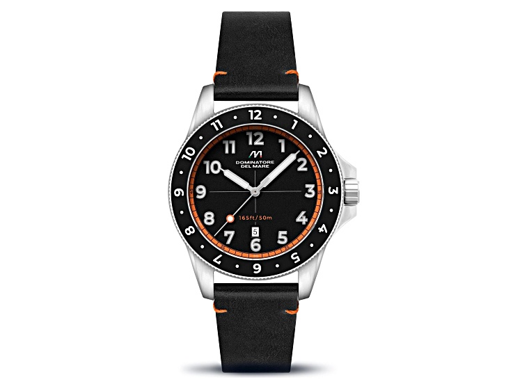 Dominatore Del Mare Bandiera Black Dial White Bezel Black Stainless Steel Band Japan Quartz Watch