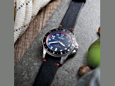 Dominatore Del Mare Bandiera Black Dial White Bezel Black Stainless Steel Band Japan Quartz Watch