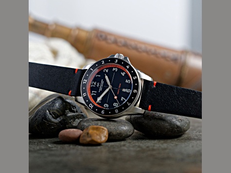 Dominatore Del Mare Bandiera Black Dial White Bezel Black Stainless Steel Band Japan Quartz Watch