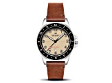 Dominatore Del Mare Bandiera Cream Dial White Bezel Tan Stainless Steel Band Japan Quartz Watch