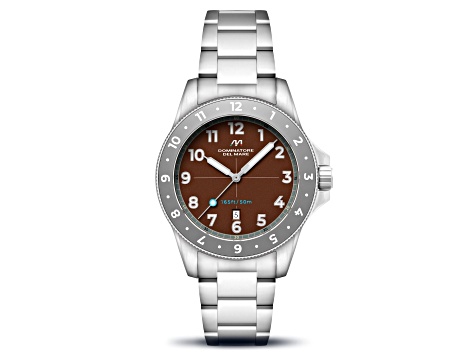 Dominatore Del Mare Bandiera Brown Dial White Bezel White Stainless Steel Band Japan Quartz Watch