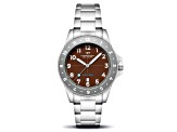 Dominatore Del Mare Bandiera Brown Dial White Bezel White Stainless Steel Band Japan Quartz Watch