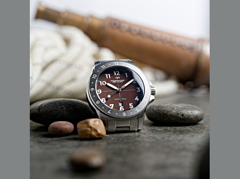 Dominatore Del Mare Bandiera Brown Dial White Bezel White Stainless Steel Band Japan Quartz Watch