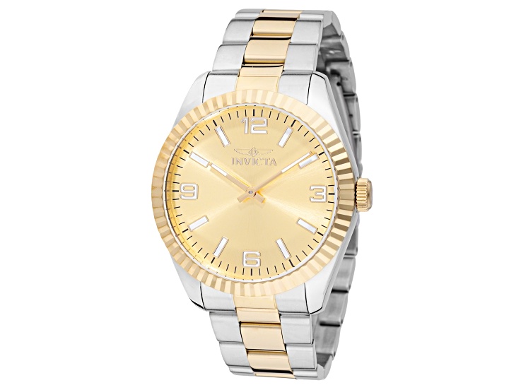 Invicta Men's Specialty 43mm Goldtone Dial Stainless Steel Bracelet Quartz Watch
