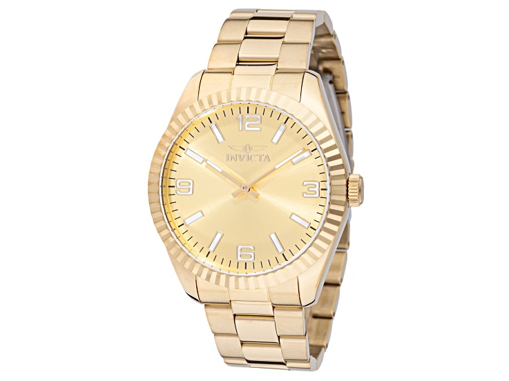Invicta Men's Specialty 43mm Goldtone Dial Stainless Steel Bracelet Quartz Watch