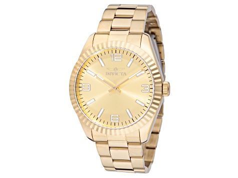 Invicta Men's Specialty 43mm Goldtone Dial Stainless Steel Bracelet Quartz Watch