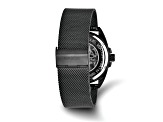 Mason Stainless Steel Black IP Skeleton Movement Mesh Watch