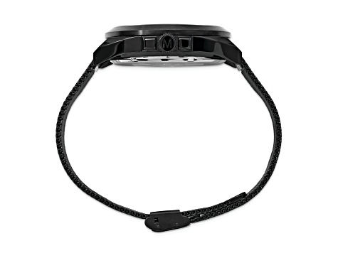 Mason Stainless Steel Black IP Skeleton Movement Mesh Watch