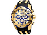 Invicta Pro Diver 50mm Yellow Dial Silicone, Stainless Steel Band Quartz Watch