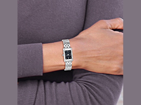 Ladies Charles Hubert Solid Stainless Steel Black Dial 20x25mm Watch