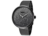 Hugo Boss Women's Praise 36mm Quartz Black Stainless Steel Watch with Pave Encrusted Dial