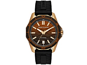 Armani Exchange Men's Classic Brown Rubber Strap Watch